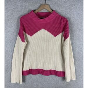 The Reeds Sweater Womens Small Pink Beige‎ Knit Cotton J Crew Preppy Cotton